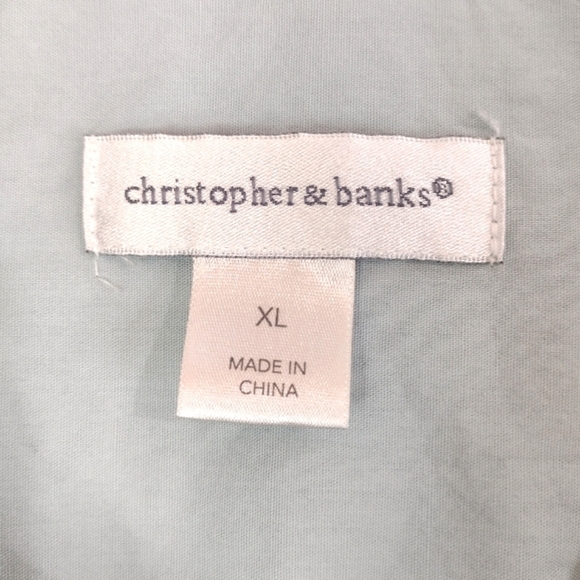 Christopher & Banks women's long sleeve navy hummingbird blouse size (XL) - Picture 4 of 12